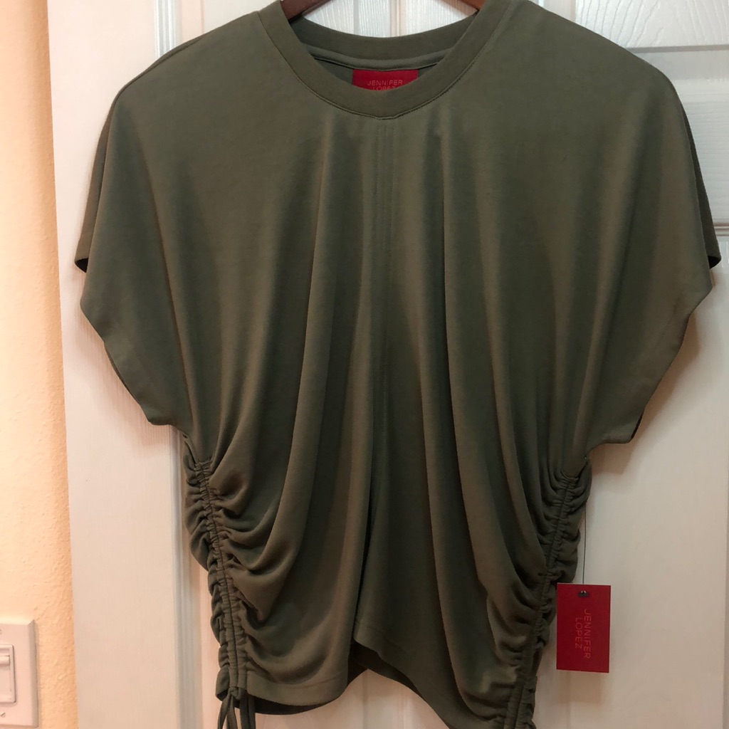 Jennifer Lopez Drawstring Top Drew Green Color Size Xl Brand New